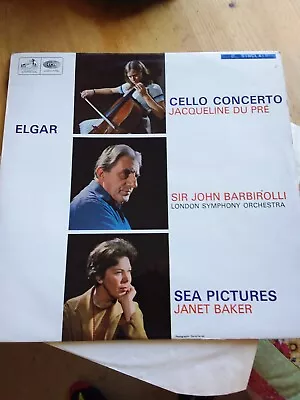 Jacqueline Du Pre Cello Concerto Janet Baker Sea Pictures Barbirolli LP ASD655 • £5