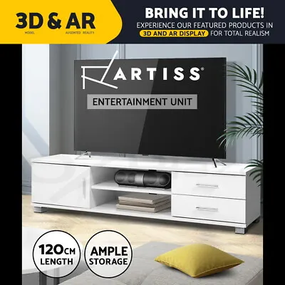 $72.48 • Buy Artiss TV Cabinet Entertainment Unit Stand Storage Drawers Shelf 120cm White