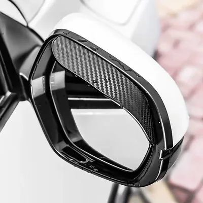 2x Carbon Fiber Car Rear View Mirror Rain Shield Sun Visor Protectors Accessory • $20