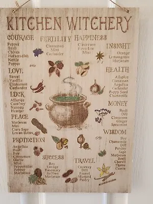 HALF PRICE SALE ..kitchen Witchery Wooden Sign Wiccan/pagan/newage/witch/voodoo • £5.99