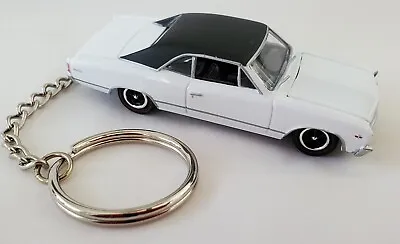 Keychain 1967 Chevy Chevelle Malibu White Black Roof  '67 Rare Key Chain • $27.99