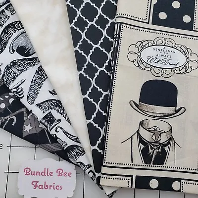 FOR THE GENTLEMEN  ~STEAMPUNK Fat Quarter Bundle Of (5) New Quilting 100% Cotton • $12.99