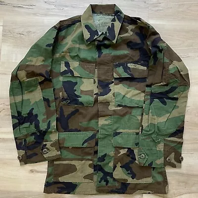 VTG ARMY Camouflage Jacket Button Up Tactical Hunter Jacket X-Small Military #03 • $21.99