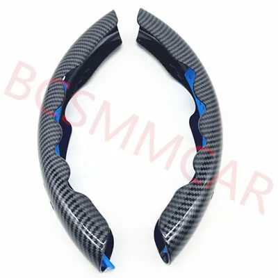 Carbon Fiber Look 38cm Car Steering Wheel Booster Cover Non Slip Accessories • £17.16