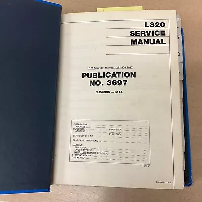 Volvo Michigan Euclid L320 WHEEL LOADER SERVICE SHOP REPAIR MANUAL GUIDE 3697  • $249.99