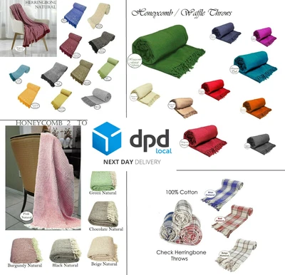 £18.81 • Buy Large, XL & XXL Cotton Traditional 3 Designs Blanket Chair / Sofa / Bed Throws