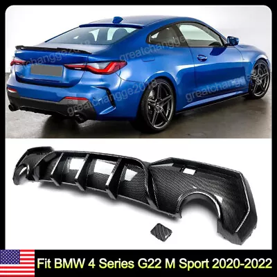 Carbon Fiber Look Rear Bumper Diffuser For BMW 4 Series G22 G23 M Tech 2020-2022 • $167.19