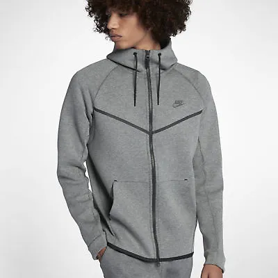 NWT Men's Nike Tech Fleece Windrunner Hoodie Heather Grey Medium 805144 091 • $149.99