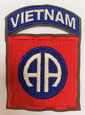 American U.S. Army  82nd Airborne Division Cloth Sleeve Patch With VIETNAM Tab. • £3.95