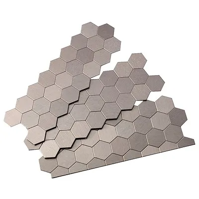Aspect Peel And Stick Backsplash Honeycomb Matted Metal Tile • $15.99
