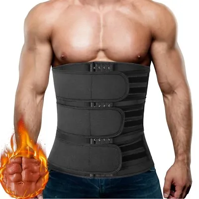 Men Waist Trainer Body Shaper Slim Sweat Belly Control Neoprene Girdles Belts US • $12.79