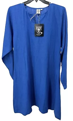 New Linen Tunic Men's Sz L Blue Historically Accurate Viking Costume Reenactment • $45