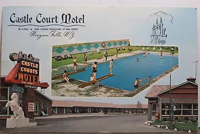 New York NY Niagara Falls Castle Court Motel Postcard Old Vintage Card View Post • $0.50