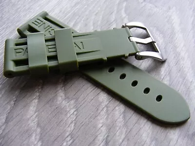 Green Rubber Watch Strap Band For PANERAI Luminor Marina PAM 24mm • £27.50