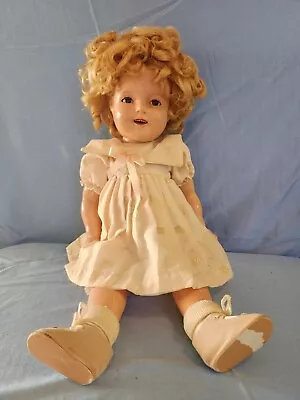 Vintage Ideal Shirley Temple 22  Doll 1930s Composition Sleep Eyes Marked AS-IS • $65