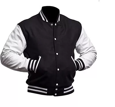 £75 • Buy NEW Classic Varsity Bomber Jacket Wool Fleece Letterman College Baseball Jacket