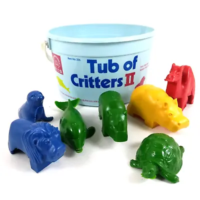 Tub Of Critters Rubber Zoo Animals Bath Toys West Germany Vintage 1-3 In (7 Pcs) • $20