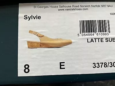 Ladies Van Dal Slingback Sandal Wedge - Sylvie - Latte - Suede - 8 (42) E • £20