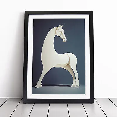 Abstract Horse No.7 Wall Art Print Framed Canvas Picture Poster Decor • £14.95