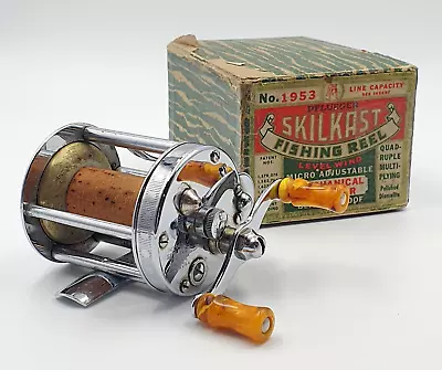 Vintage Pflueger Skilkast 1953 Multiply Reel With Original Box & Instructions • $80.15