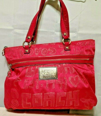 $35.32 • Buy Coach Poppy Pink Story Patch Glam 15301 Shoulder Bag Discontinied