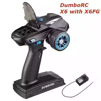 DumboRC X6 RC Transmitter 2.4G 6CH With X6FG Receiver Fit:Rc CarBoatTankModel • $77.43