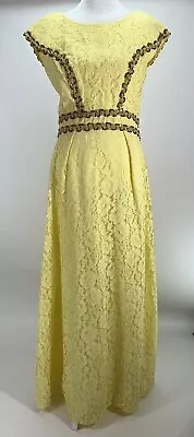 VTG 60s MIKE BENET FORMAL DRESS LACE SEQUIN COCKTAIL PROM MOD VAMP PARTY GODDESS • $75