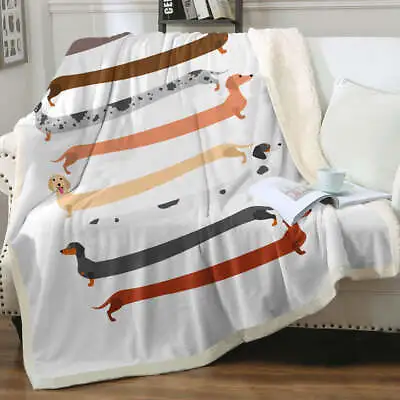 Funny Extra Long Dachshund Dogs Throw Blanket • $46.90