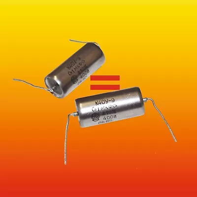 0.1uF 400V MATCHED PAIR PAPER IN OIL PIO AUDIO CAPACITORS K40Y-9 K40U-9 • $9.90