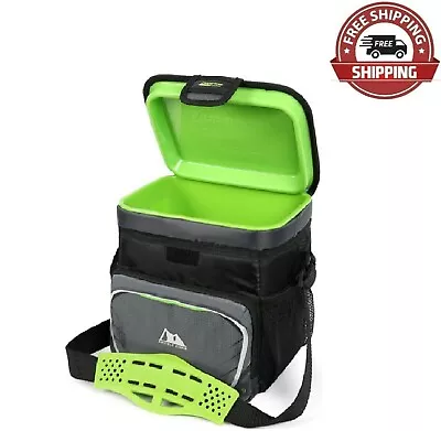 Lunch Box - 9 Can Zipperless Soft Sided Cooler With Hard Liner - Grey And Green • $23.95