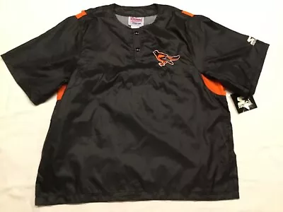 VTG 90s STARTER DIAMOND COLLECTOR BALTIMORE ORIOLES BLACK WINDBREAKER USA LARGE  • $34.99