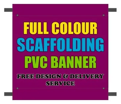 £27.99 • Buy Pvc  Scaffolding Single Sided Banners Signs Full Colour With Pockets & Eyelets