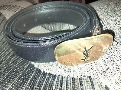 Vintage Ysl Yves Saint Laurent Leather Brass Belt • £100