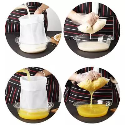 Nut Milk Bag Nylon Mesh Strainer Reusable Food Tea Filter Juice Pulp Good • £3.48