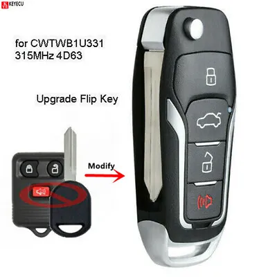 Upgraded For Ford Lincoln Mazda Mercury Replacement Flip Remote Key Fob 80 Chip • $12.38