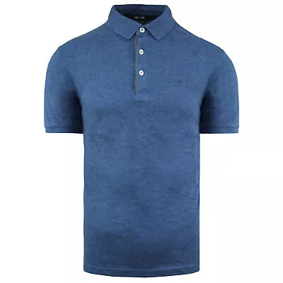 Eden Park Short Sleeve Blue Mens Cotton Polo Shirt 97MAIPOE0011 • £51.99