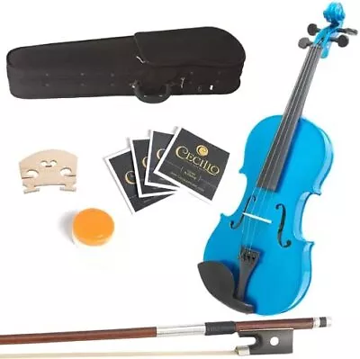 Mendini 16-Inch MA-Blue Solid Wood Viola With Case Bow Rosin Bridge - Blue- • $35.82