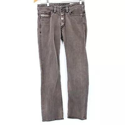 Diesel Viker Jeans Mens Gray Medium Washed Straight Faded Designer Italy  26X30 • $36