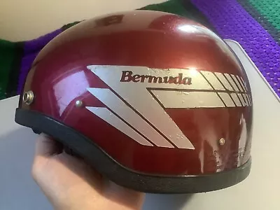 Vintage Bermuda USA Half Motorcycle Racing Helmet  MED-Large? • $39.99