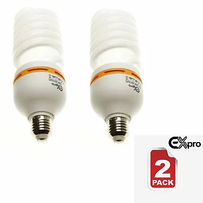 Spiral Light Bulb 65W Daylight 5500K E27 Studio Lighting Photo Lamp UK 2 PACK • £20.92