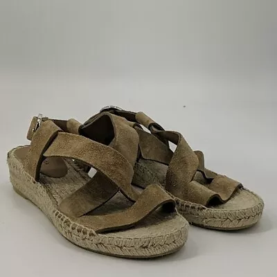 NWT VIA SPIGA Sandals 7 Tan Suede Espadrille • $48