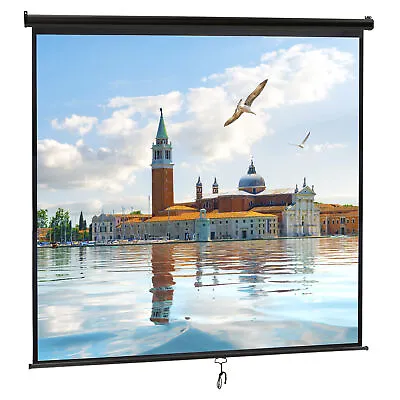 84  X 84  Diagonal Dimension Pull Down Projection HD Movie Theater Screen Black • $65.58