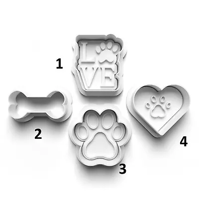 Dog Biscuit Treat Cookie Cutter And Embosser Stamp Fondant Set High Quality • $10.99