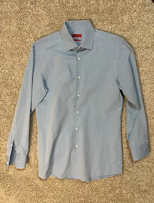 Hugo Boss Men's Sharp Fit Cutaway Blue Dress Shirt Size 15.5 (32/33) • $25