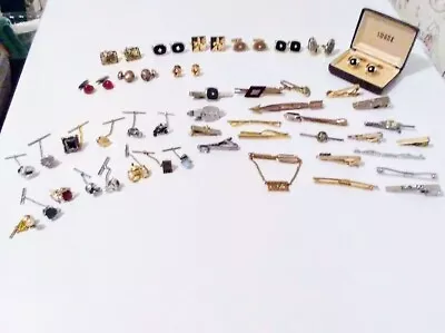 Vintage Lot Cufflinks And Tie Clips/Tacks 44 Total  • $45.99
