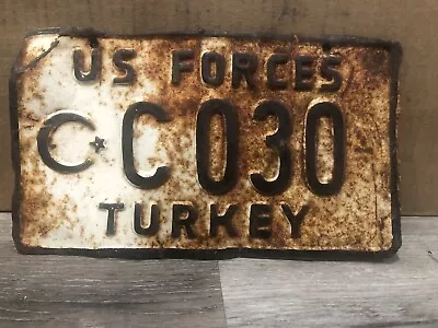 1970s US FORCES TURKEY License Plate Tag UNIQUE STYLE • $25