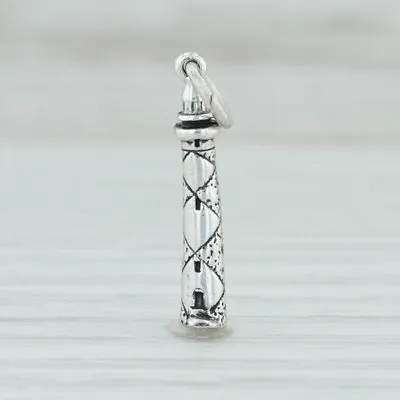 Cape Lookout Lighthouse Charm Sterling Silver Nautical North Carolina Souvenir • £18.99