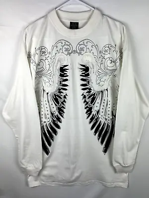 Vintage Affliction Style T-Shirt Mens 2XL Grunge Gothic Wings Y2K Skater NOS • $37.99