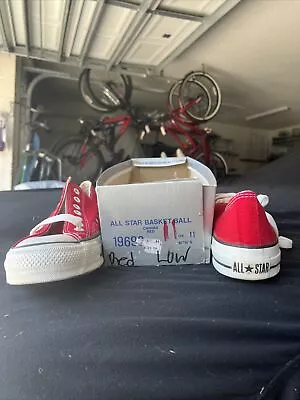 Vintage 1980s Converse All Star Low Red Made In Thailand New Size 11 • $100