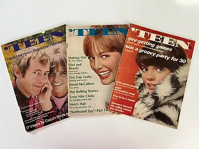 Lot 3 Vintage 'TEEN Magazines’ 1966 Feb Sept & Oct. • $15.25